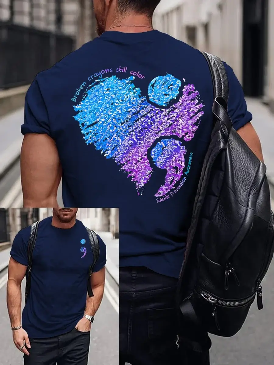 Women��s Men's Unisex Broken Crayons Still Color Suicide Prevention Awareness T-shirt