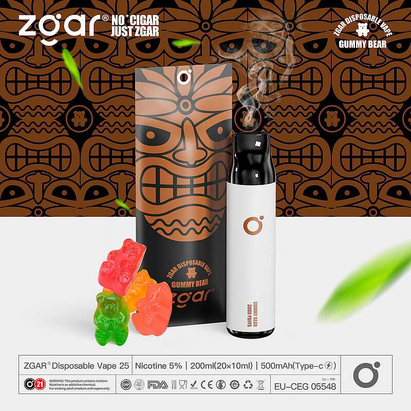 ZGAR ZG25 3000 Puffs  5% Nicotine Rechargeable Disposable Pod