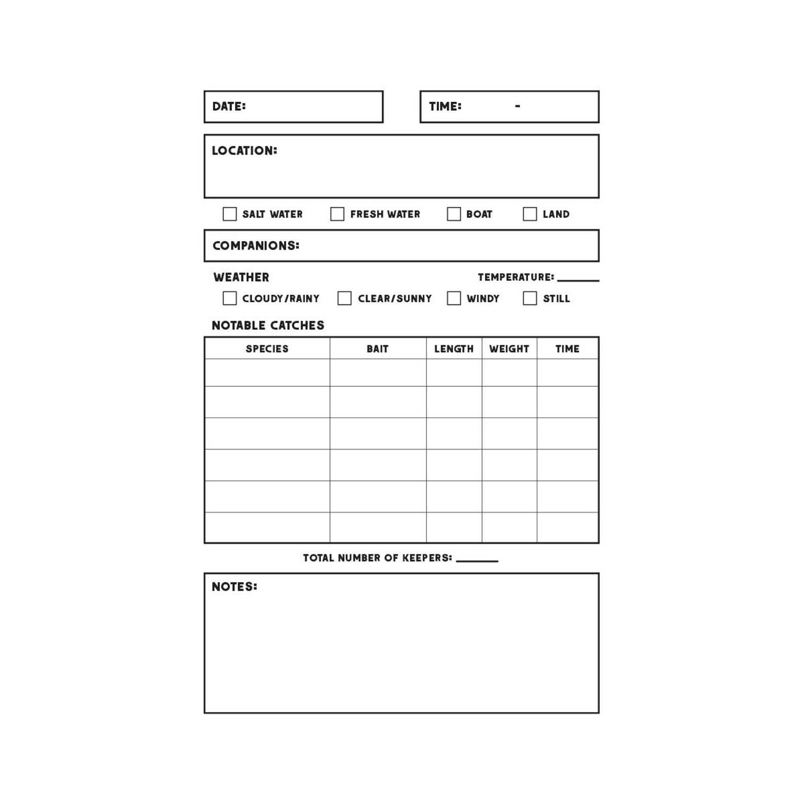 🎣Fishing Log Notebook