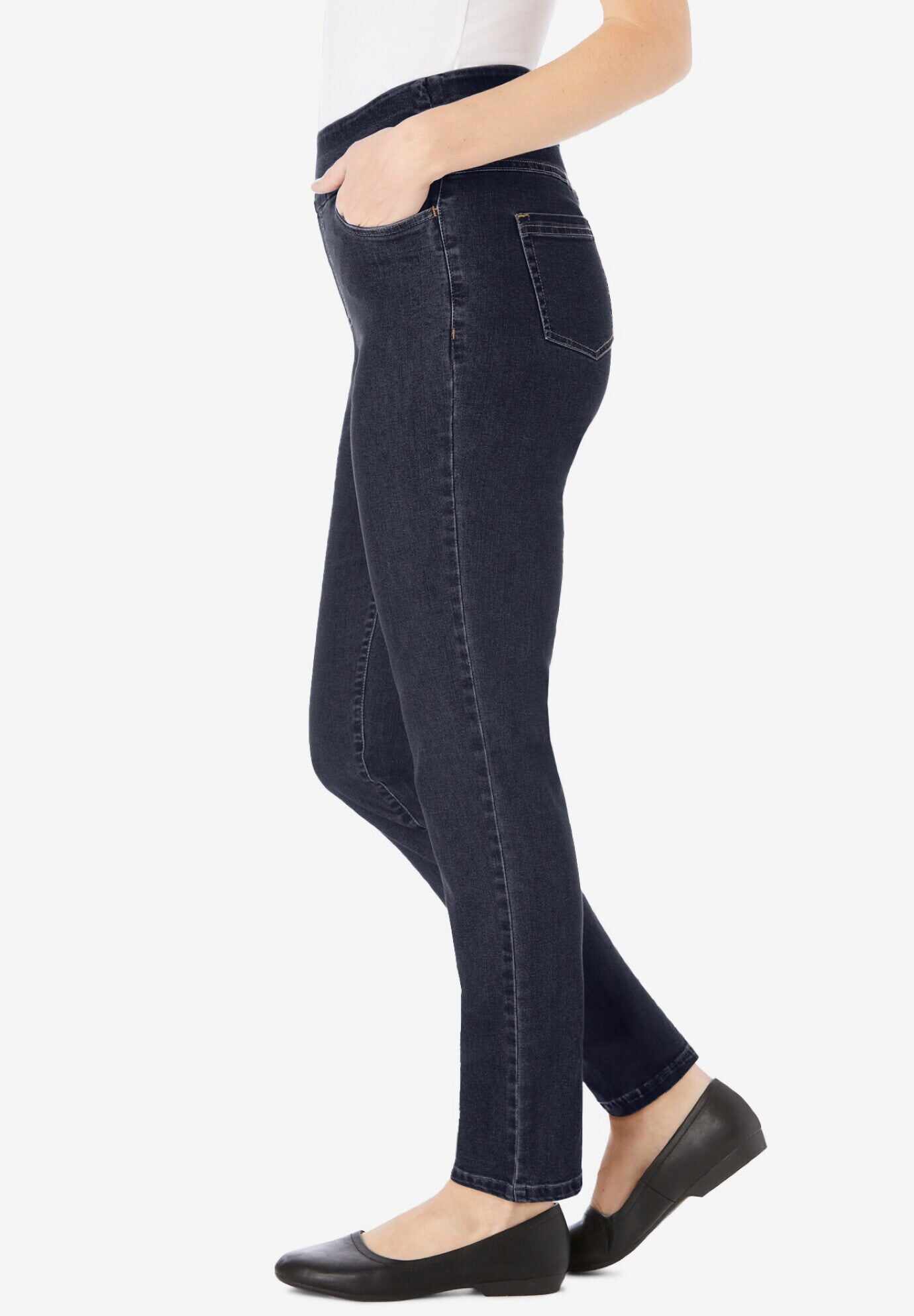 Flex-Fit Pull-On Straight-Leg Jean