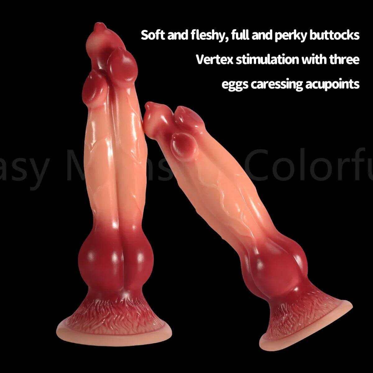 Colorful Dog Knot Dildo - Fantasy Wolf-Inspired Design for Couples