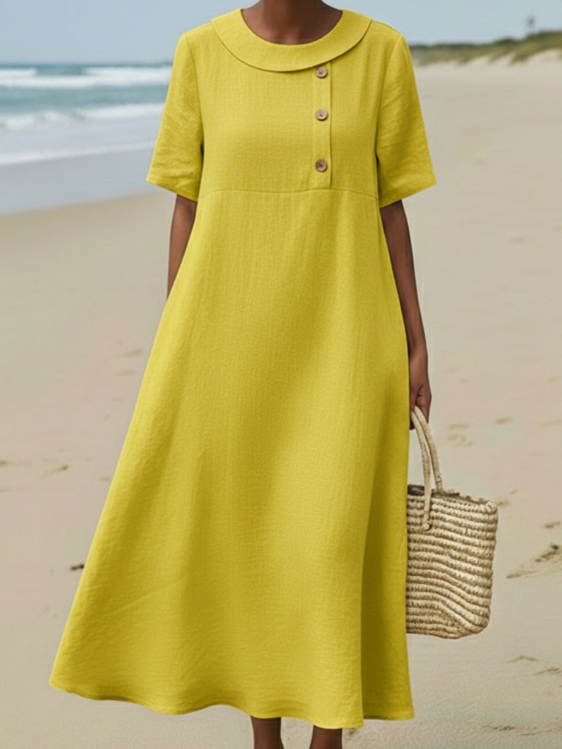 🔥Summer Arrivals🌟Elegant Cozy Round-neck Loose A-line Dress