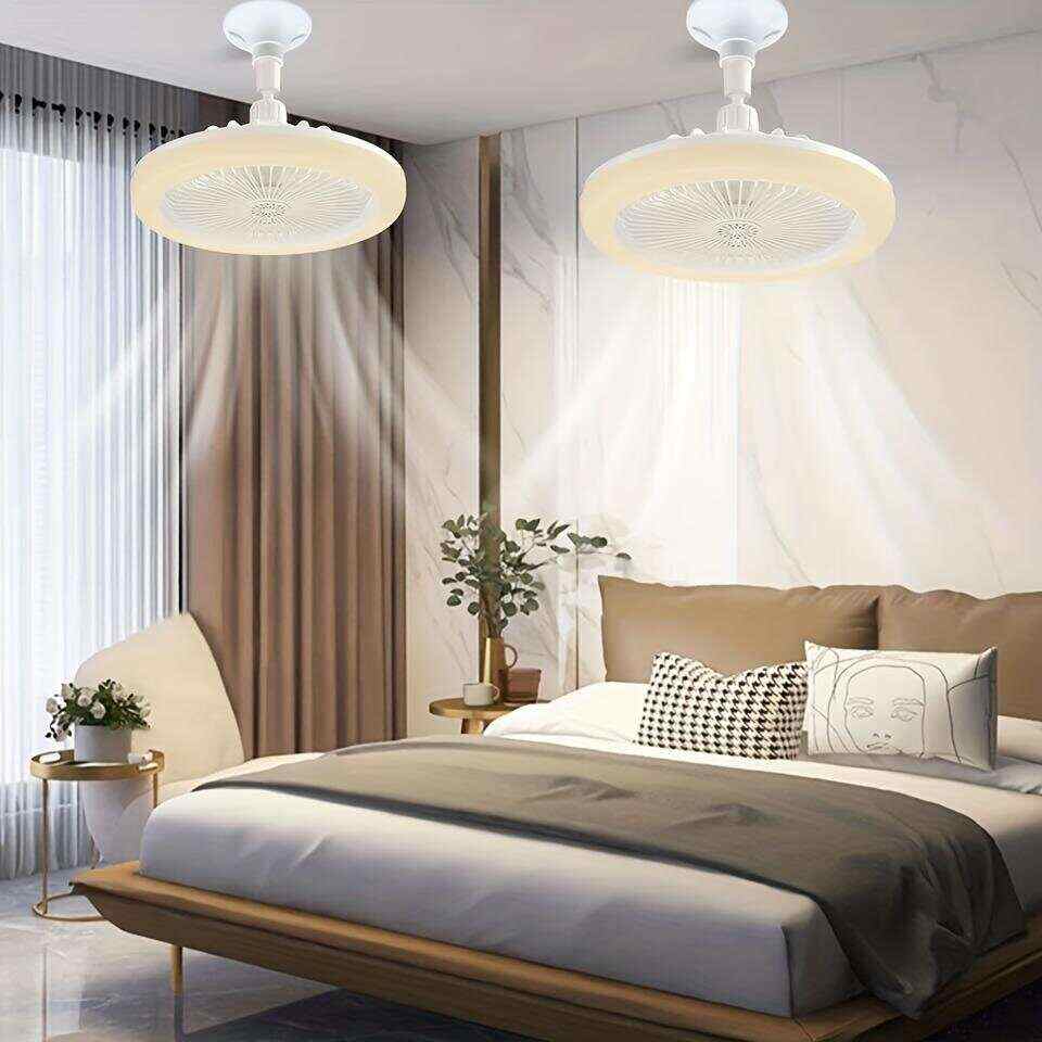 Fan Lamp E27 Screw Connection Fan Bedroom Lamp Household Stepless Integrated Fan Lamp