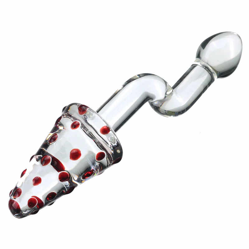 Dual-Ended Spiral Crystal Glass Dildo - G-Spot & Clitoral Massager