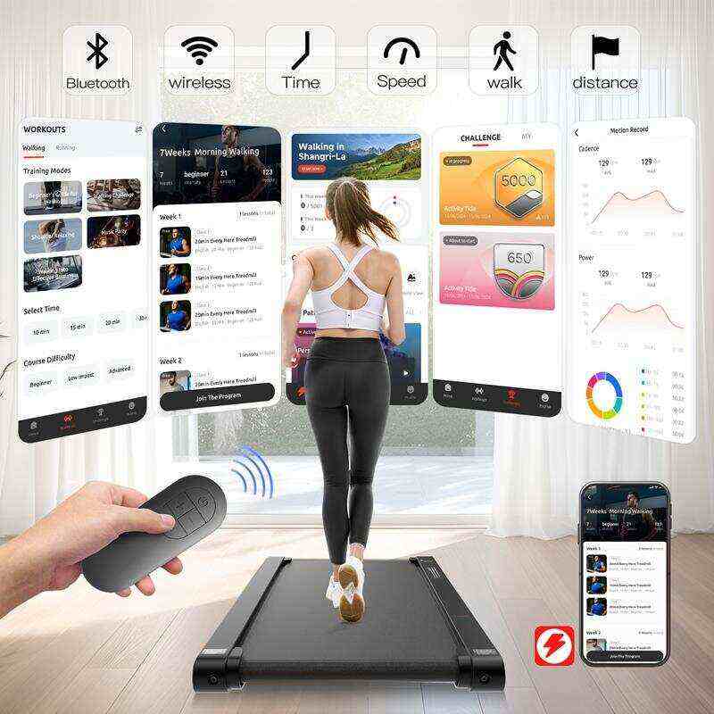 Walking Vibration Pad P1,Vibrating Plate, Remote Control & APP, Lightweight Under Desk Treadmills For Home & Office,Servo Motor Technology, 3 in 1 Portable Walking Pad Treadmill, 22 Lbs Fitness Equipment