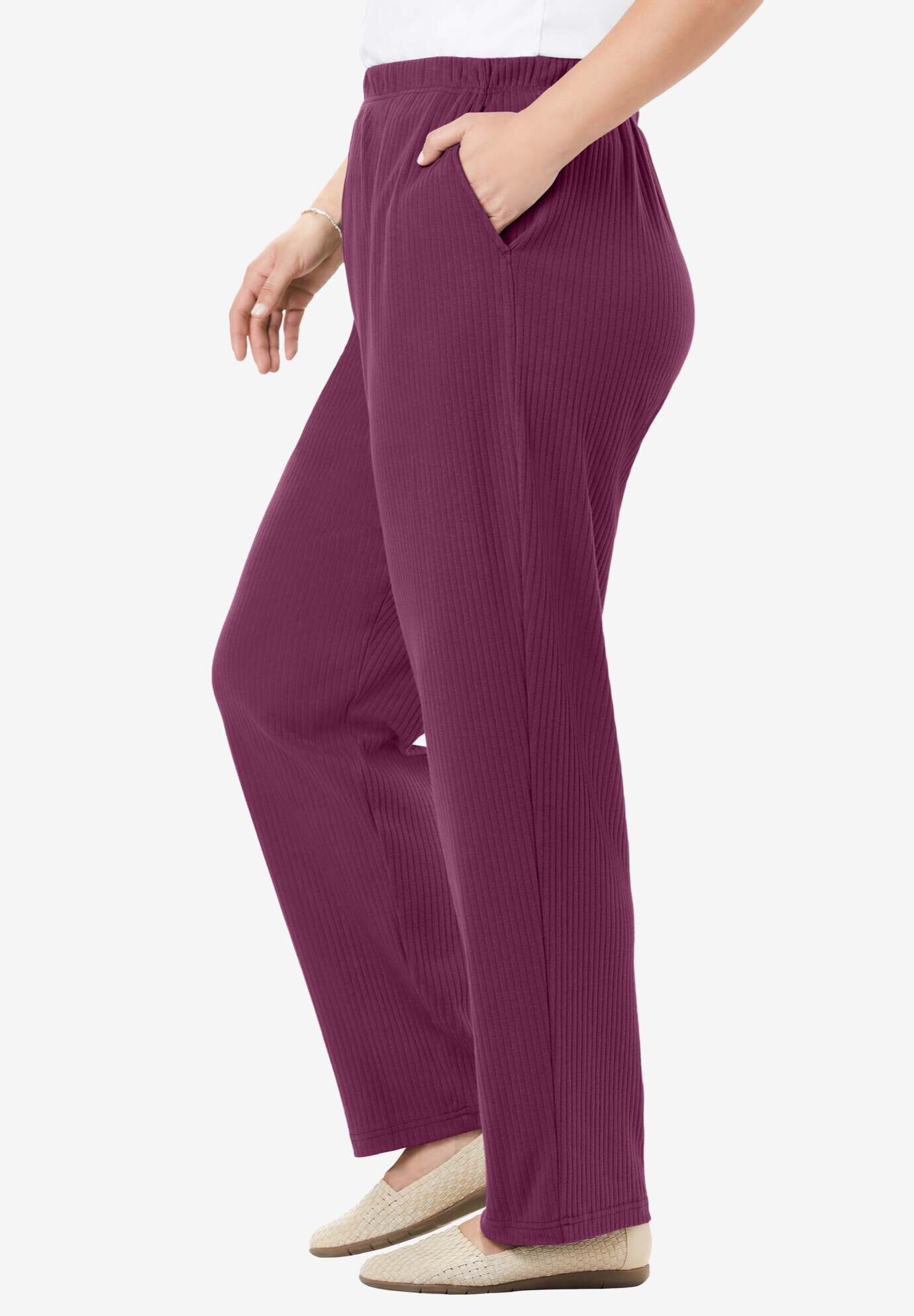 7-Day Knit Ribbed Straight Leg Pant