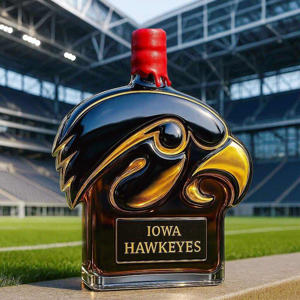 Iowa Hawkeyes Whiskey Bottle