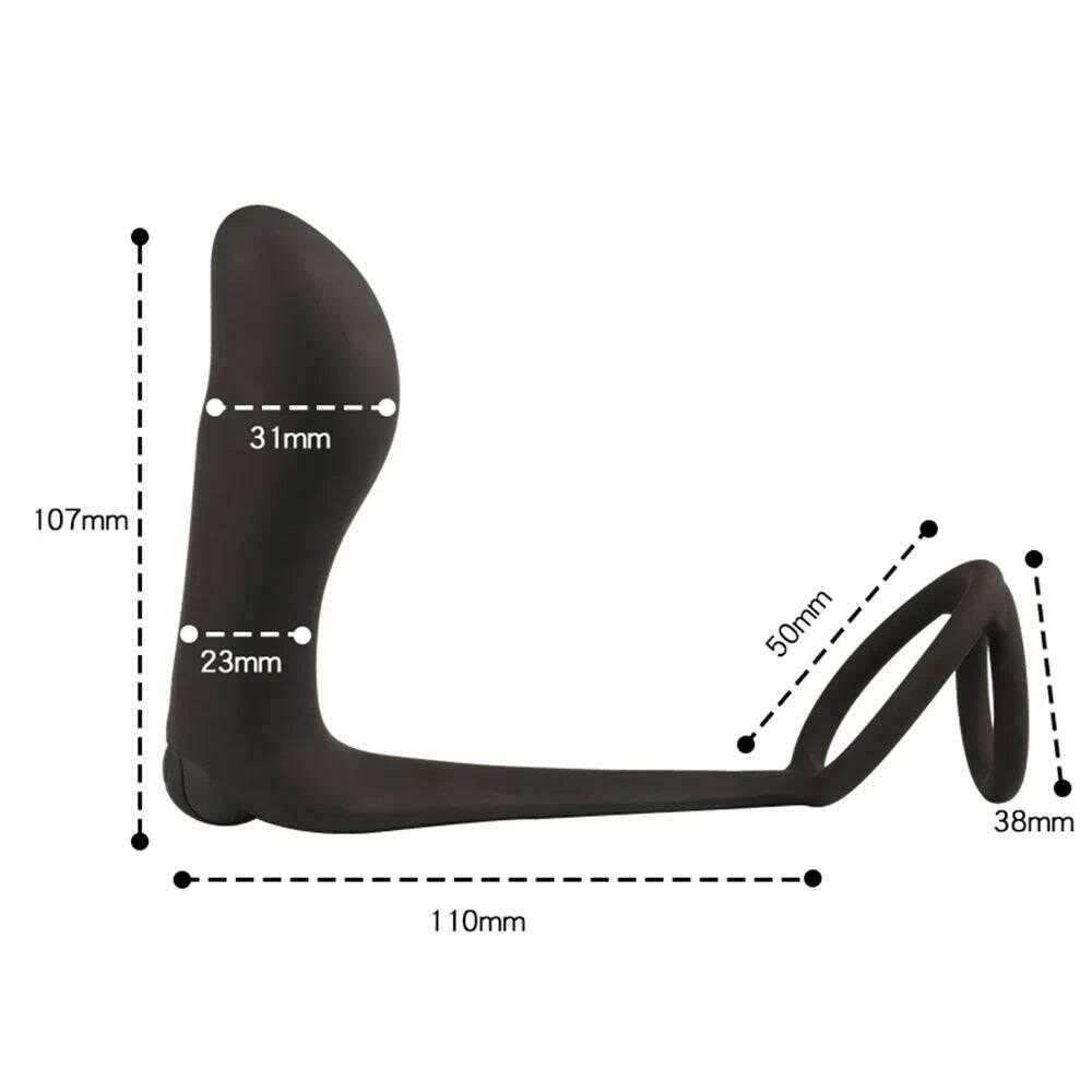 Male Prostate Massager Vibrator Butt Plug: Silicone Ring for Delayed Ejaculation