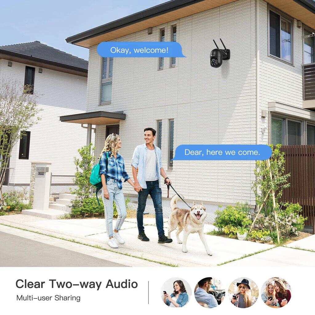 2 PACK 2K 4MP Wireless Security Camera with Human Detection and Auto Tracking-30m Color Night Vision