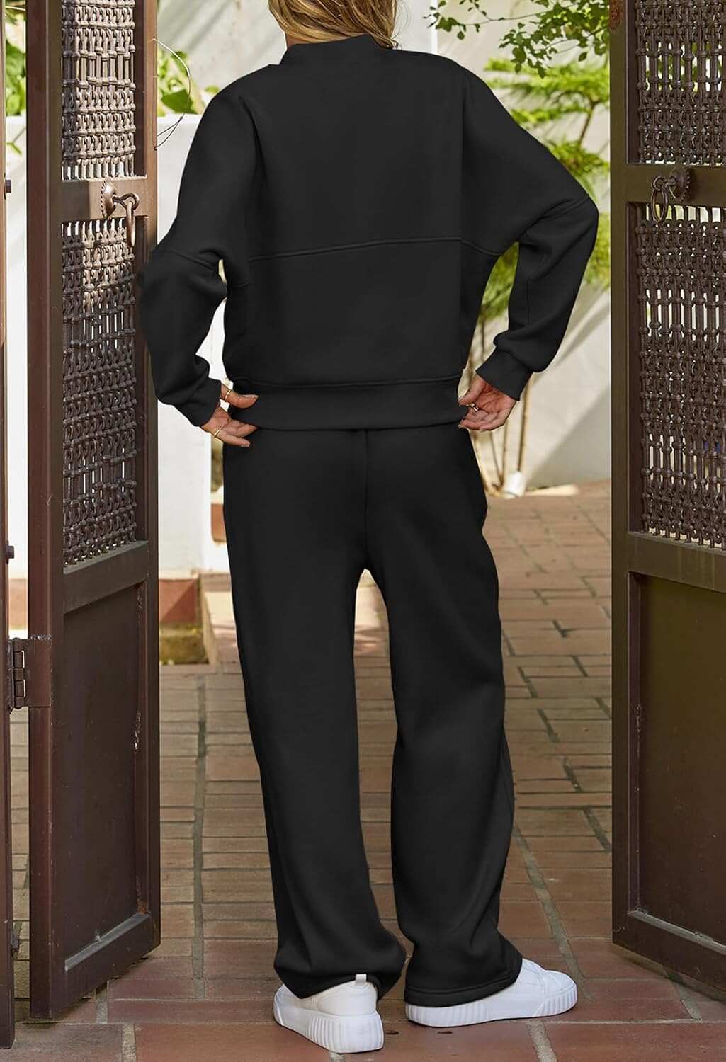 Spring Sale🔥Women's Fall 2 Piece Sweatsuits Set Long Sleeve Zip Up Sweatshirt Wide Leg Sweatpants Lounge Sets