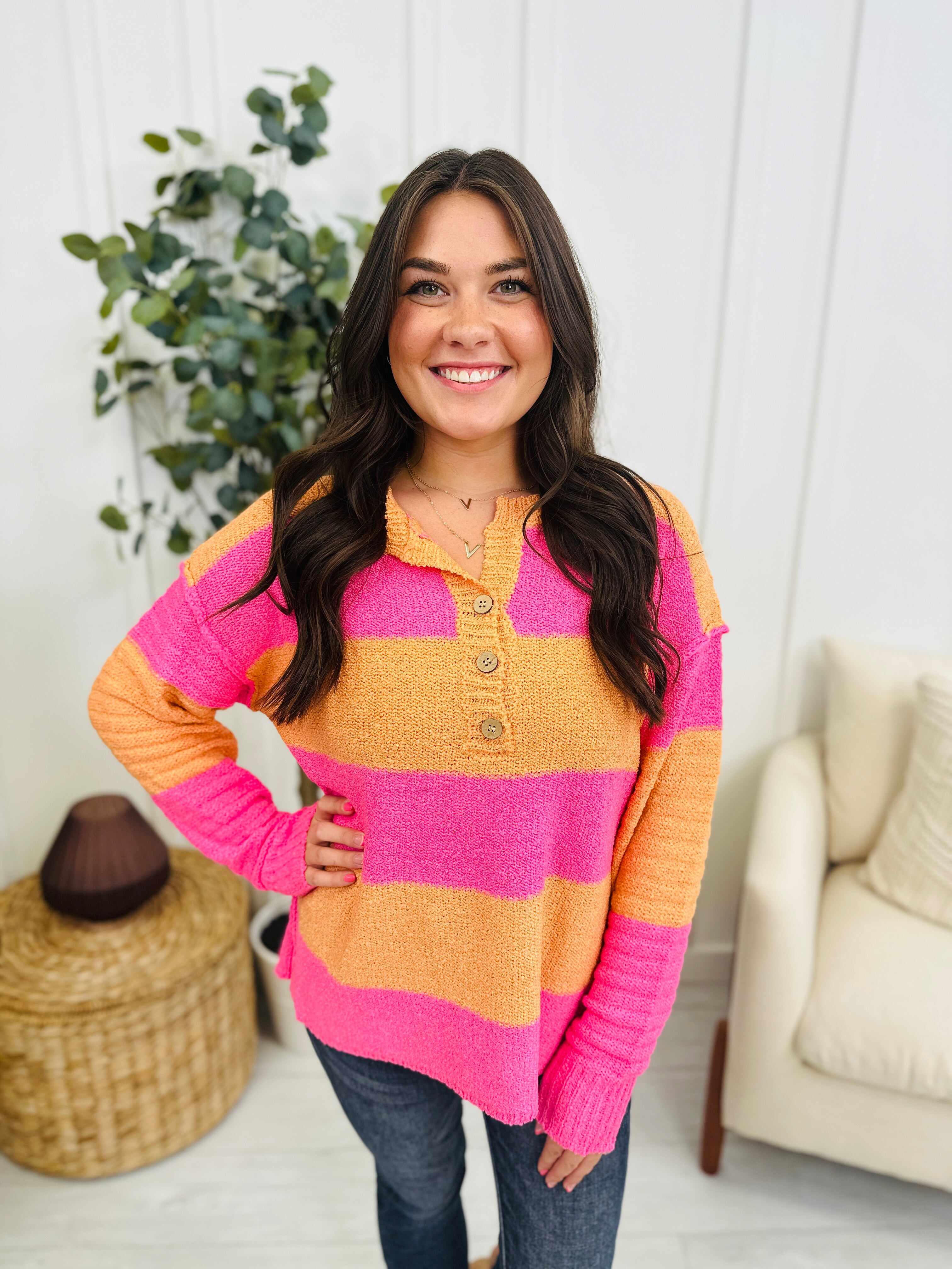 Loveline Sweater In Pink Citrus