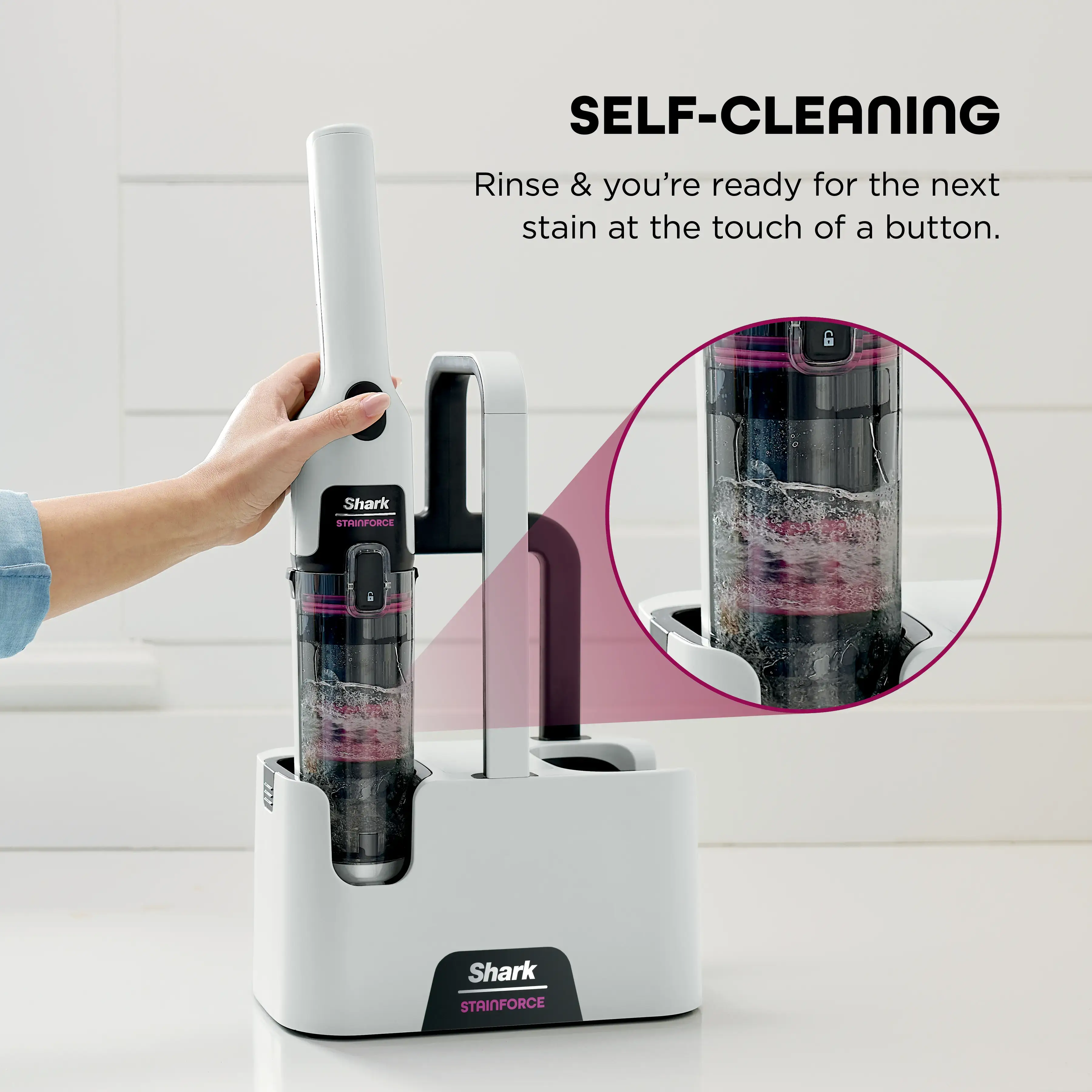 Cordless Portable Stain Cleaner, bagless with self cleaning  - HX100