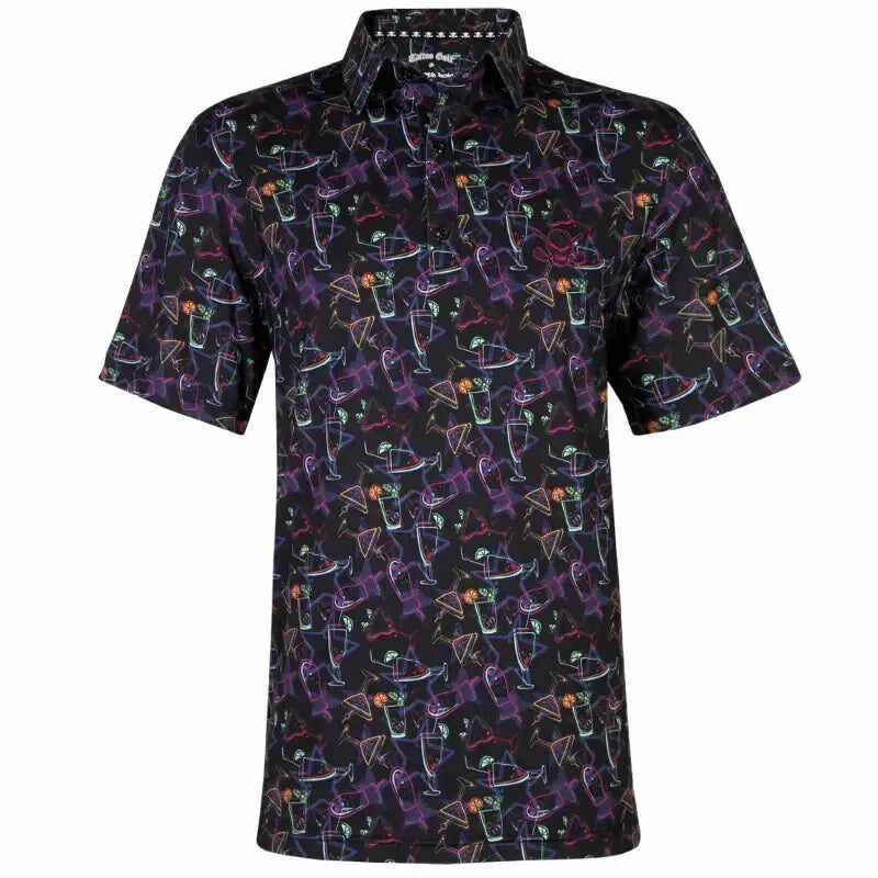 19th Hole Cool-Stretch Men's Golf Shirt (Neon)