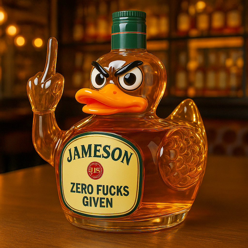 Swear Middle Finger Duck Whiskey Bottle