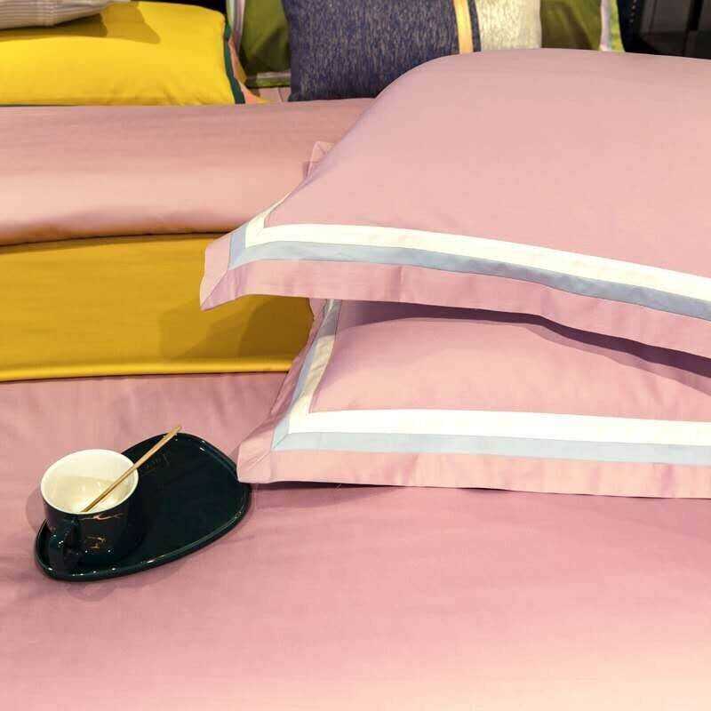 Jadyn Contrasting Double Stripe Border Egyptian Cotton Duvet Cover Set