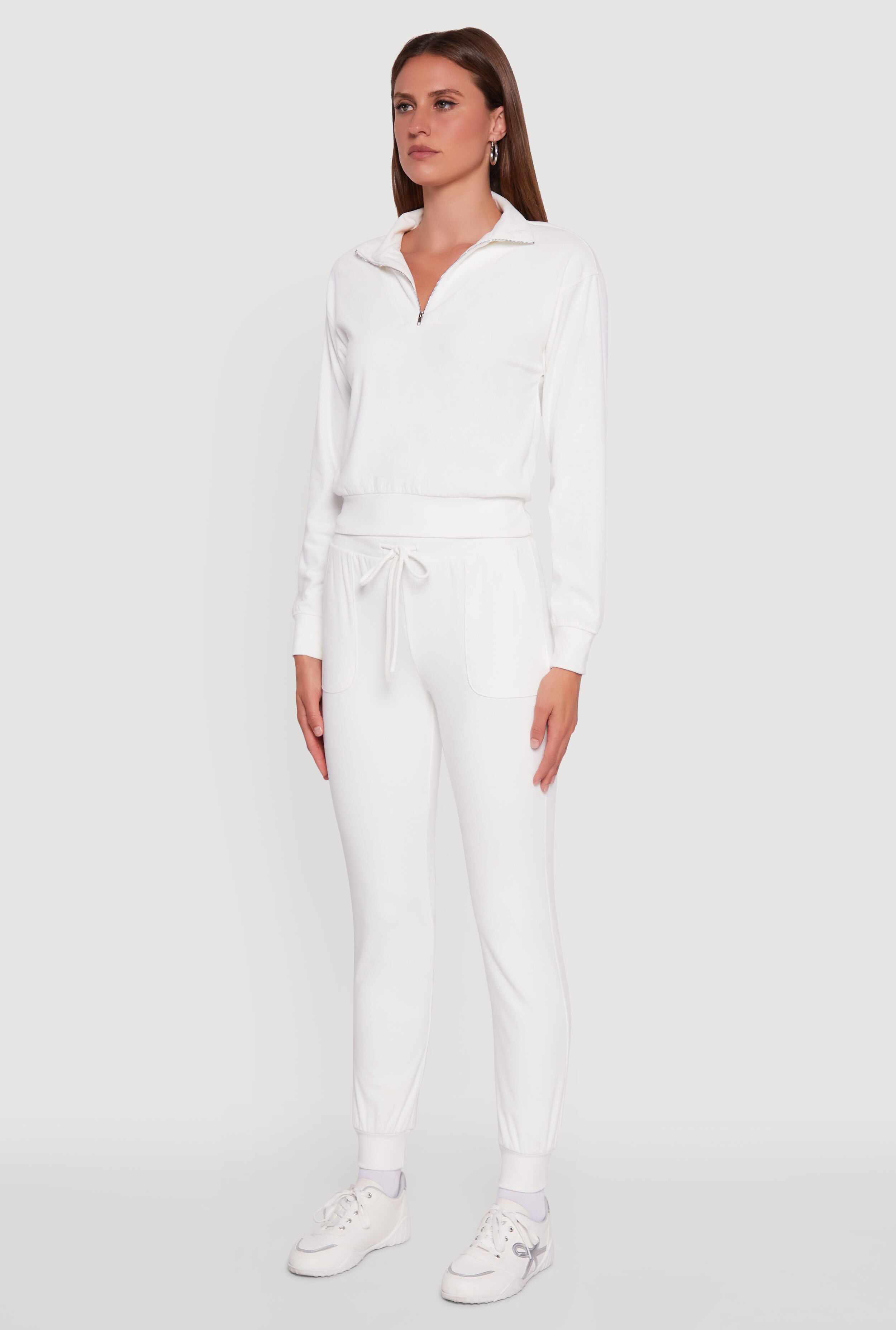 Long Sleeve Solid Half Zip Pullover Top