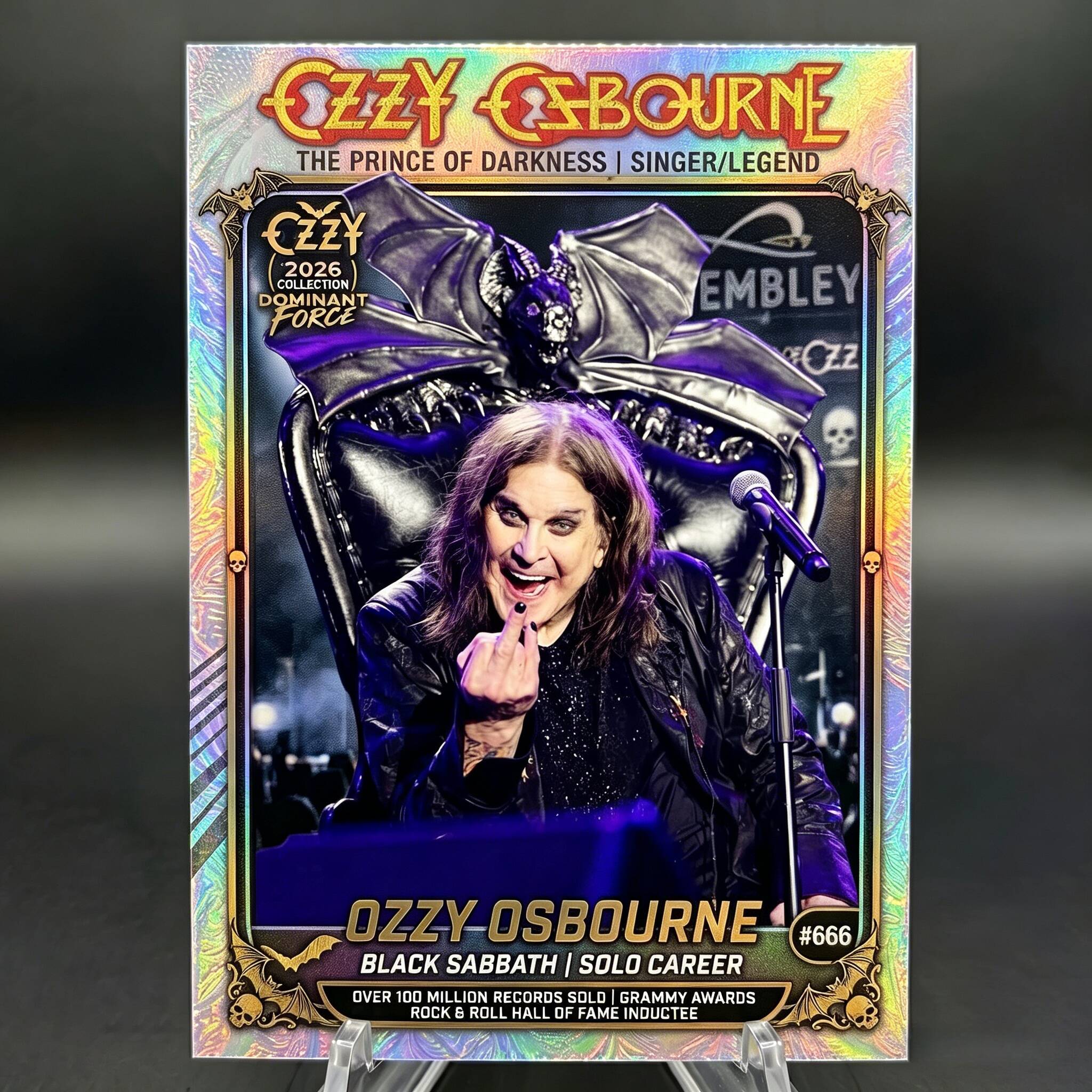 🤘 Ozzy Osbourne 2026 Holographic Trading Card Prince of Darkness!🦇