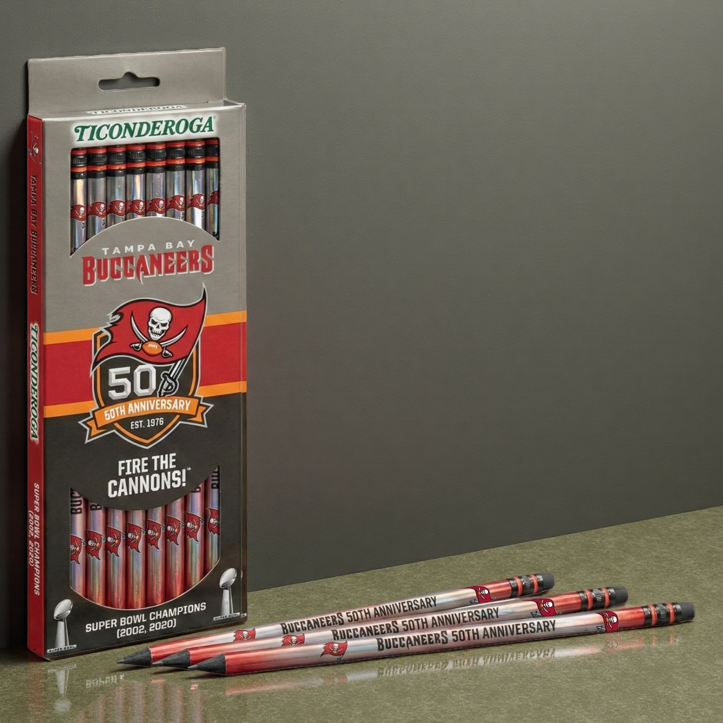 Buccaneers 50th Anniversary Ticonderoga Wood-Cased Pencils