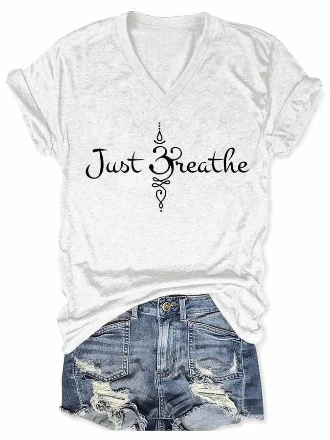Women's Just Breathe Print T-shirt