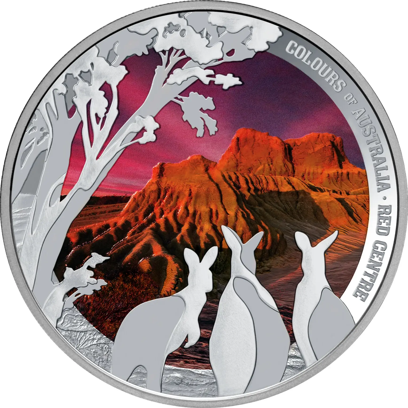2024 Colours of Australia 'Red Centre' 1oz Silver Coloured Proof Coin