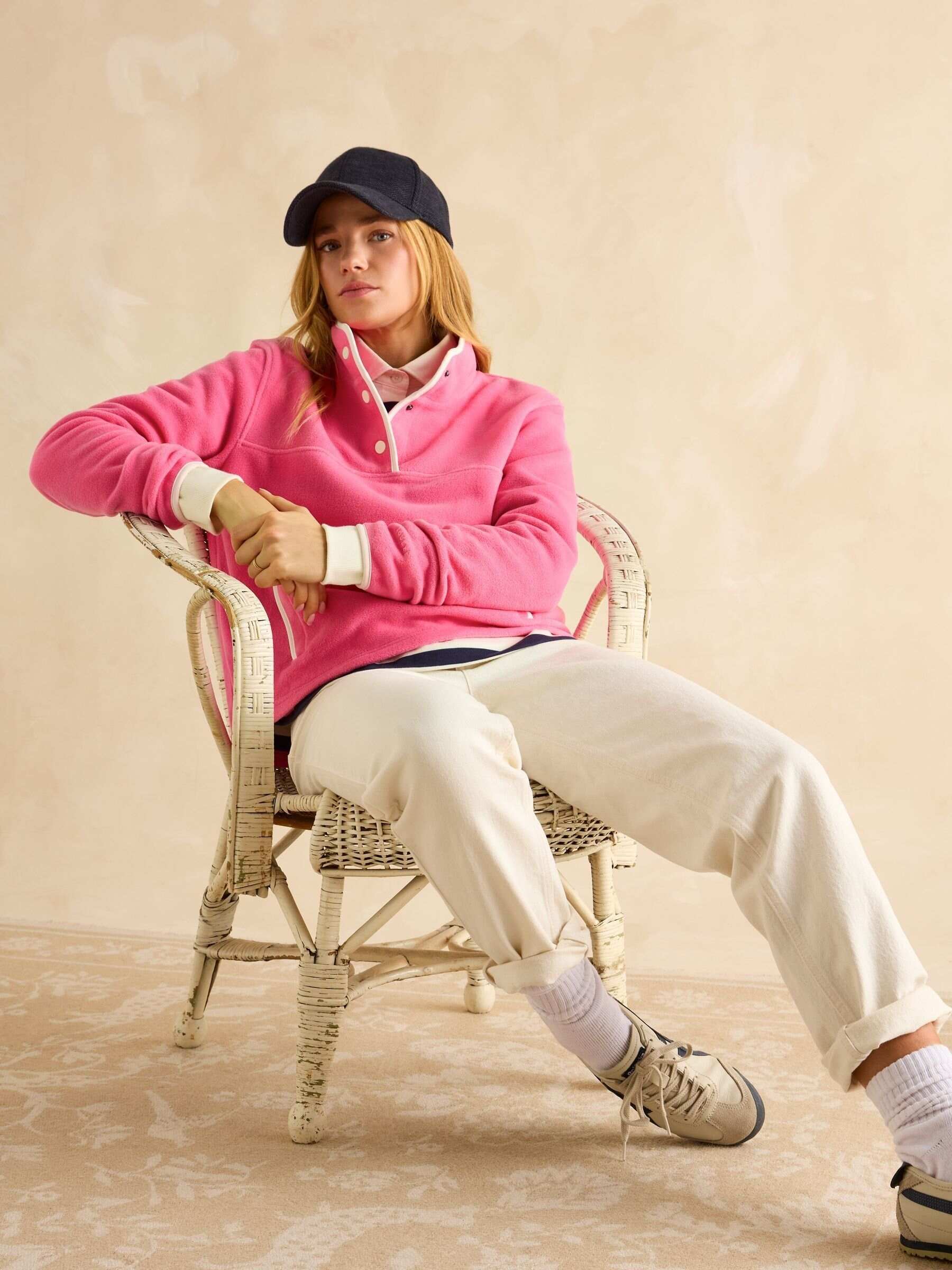 Lulworth Pink Funnel Neck Fleece