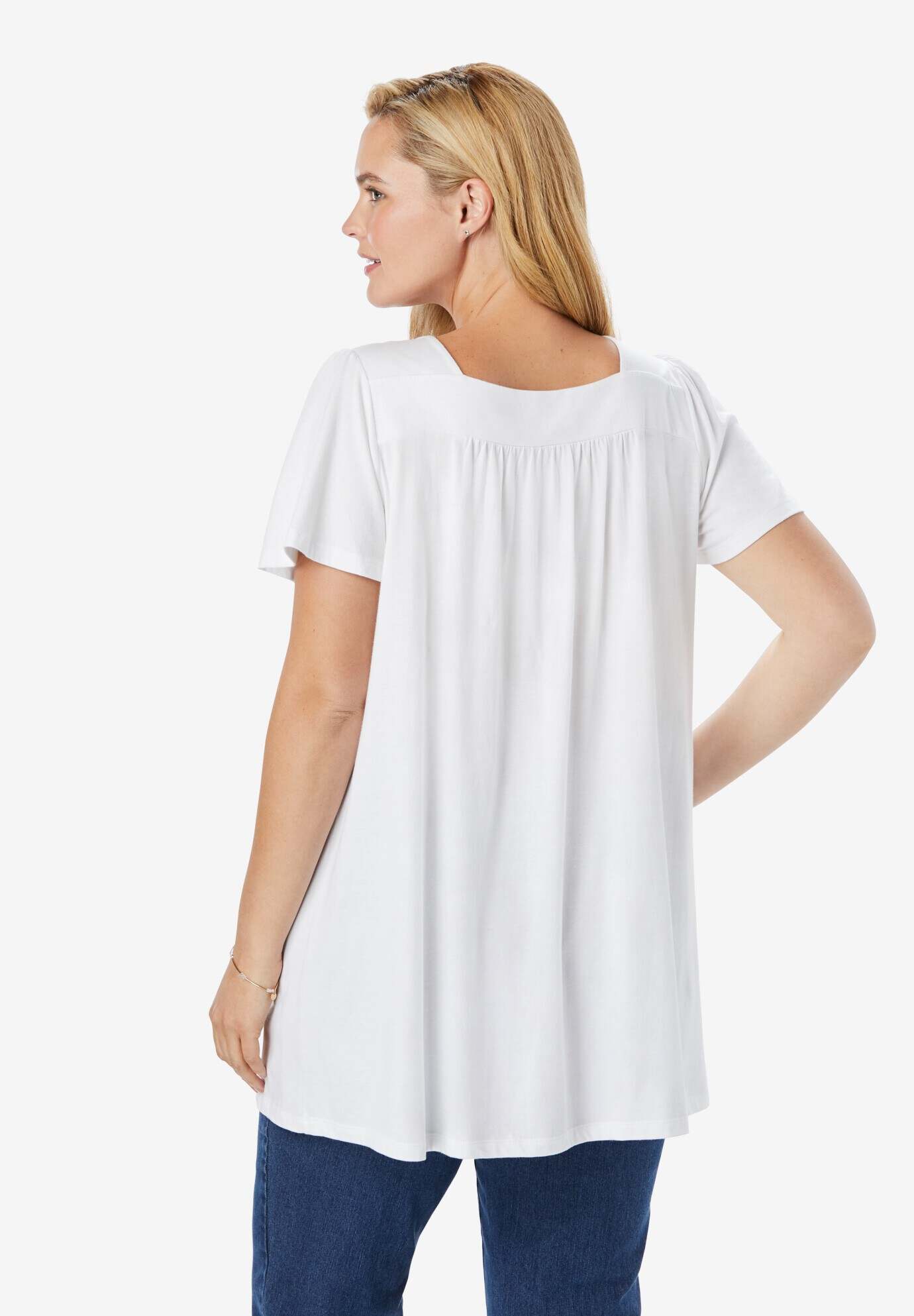 Embroidered Square Neck Tunic