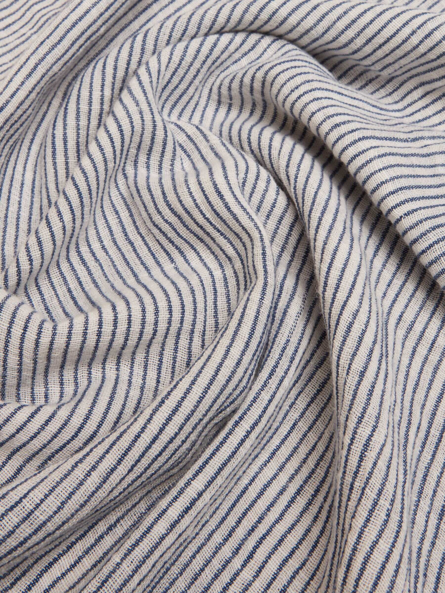 Orla Cream/Navy Lightweight Cotton Scarf
