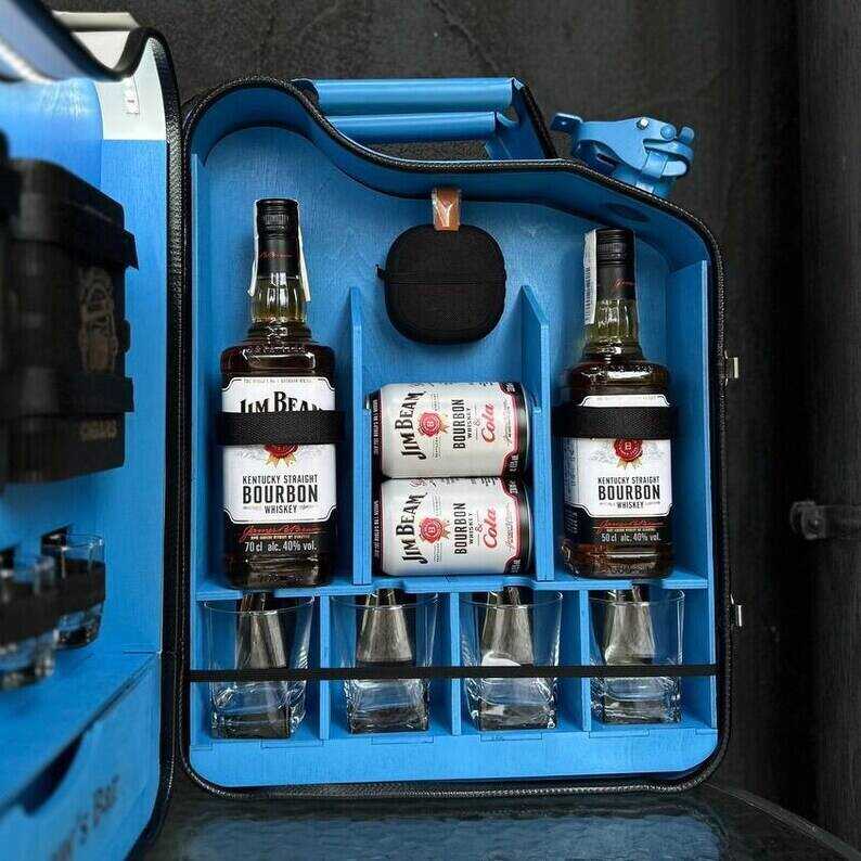 20 L Jerry Can Mini Bar With Bluetooth Speaker, Two Color Canister, Custom Fuel Bar, Gift For Him, Kanister Bar, Personalized Travel Bar Set
