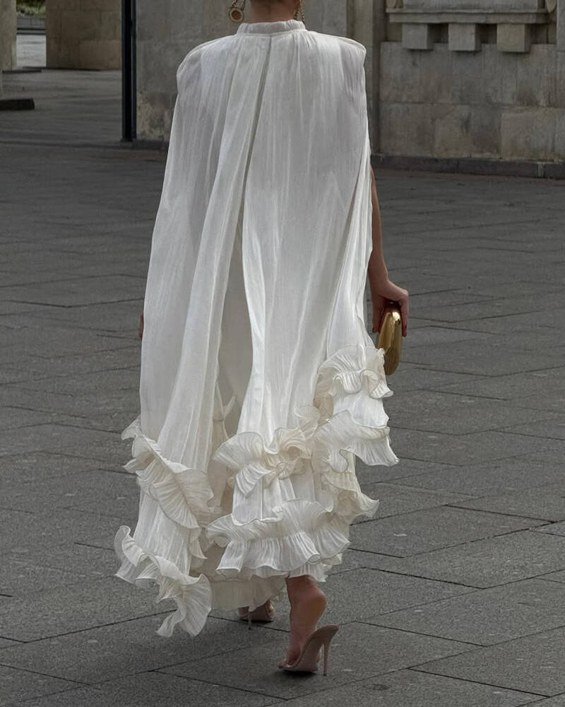 Round Neck Ruffled Fashionable Dress