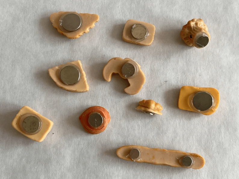 Sets Of 10 Miniature, Realistic Bread Magnets