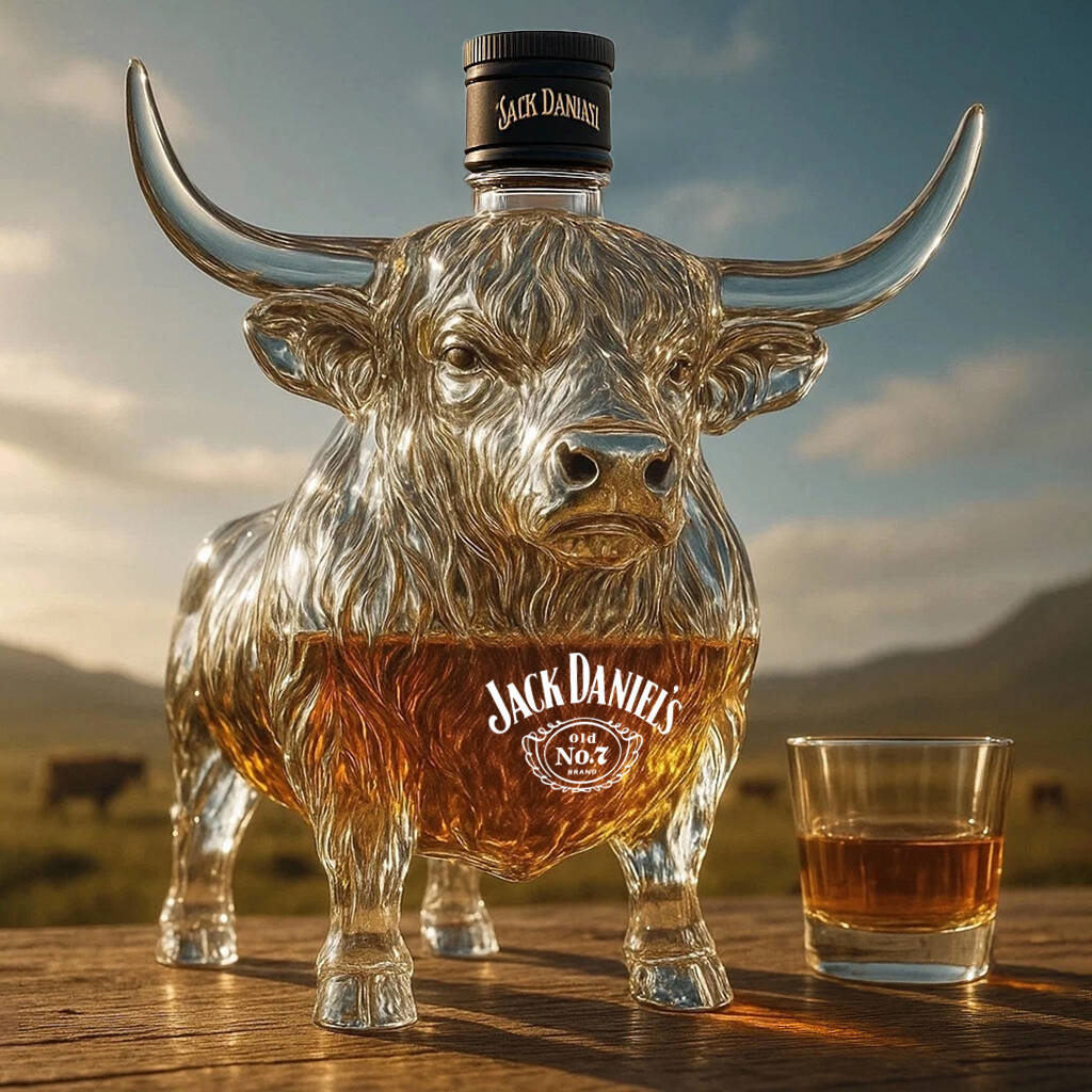 Highland cattle Whiskey bottle