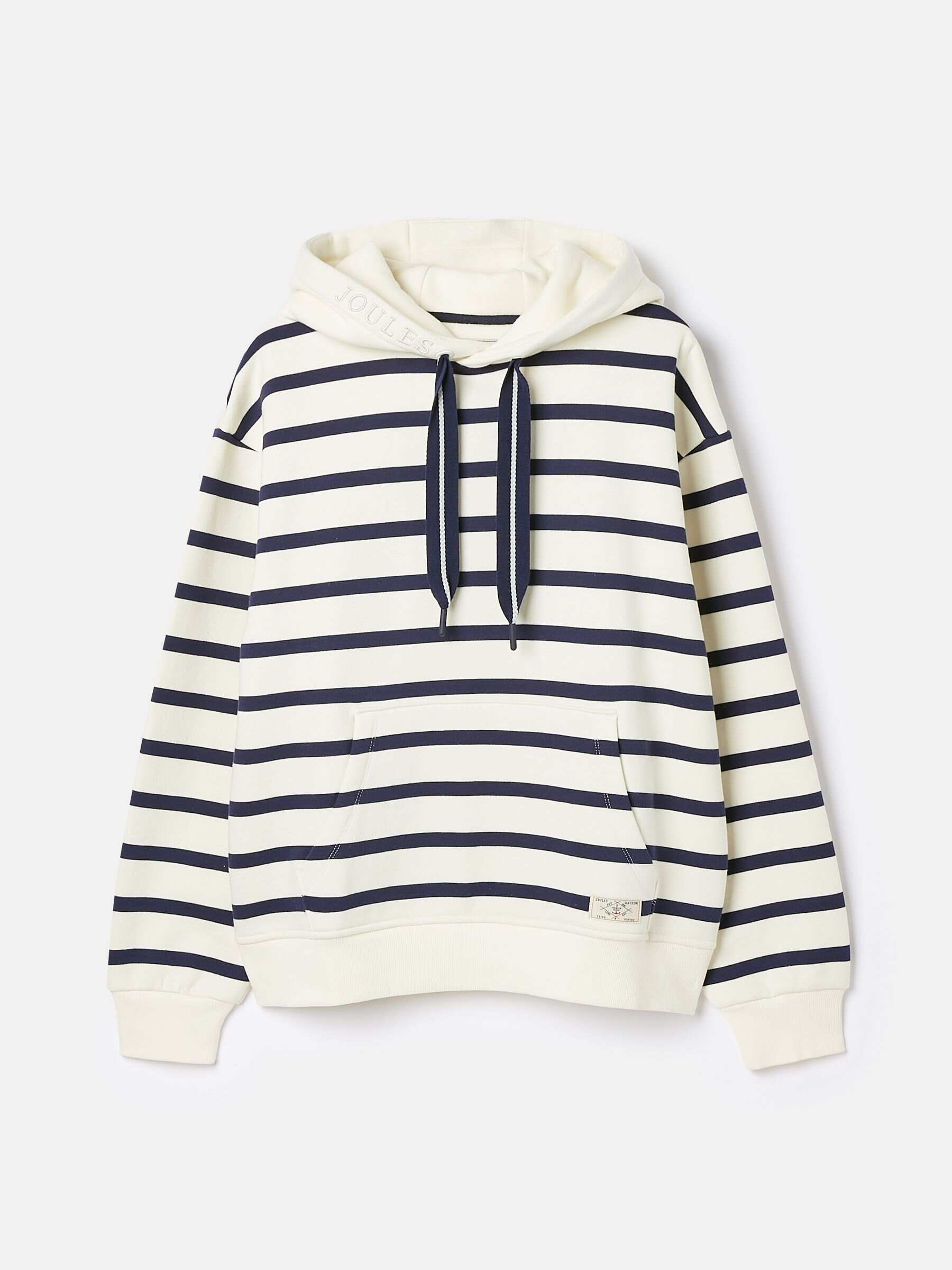 Milbourne Navy & White Striped Cotton Rich Hoodie