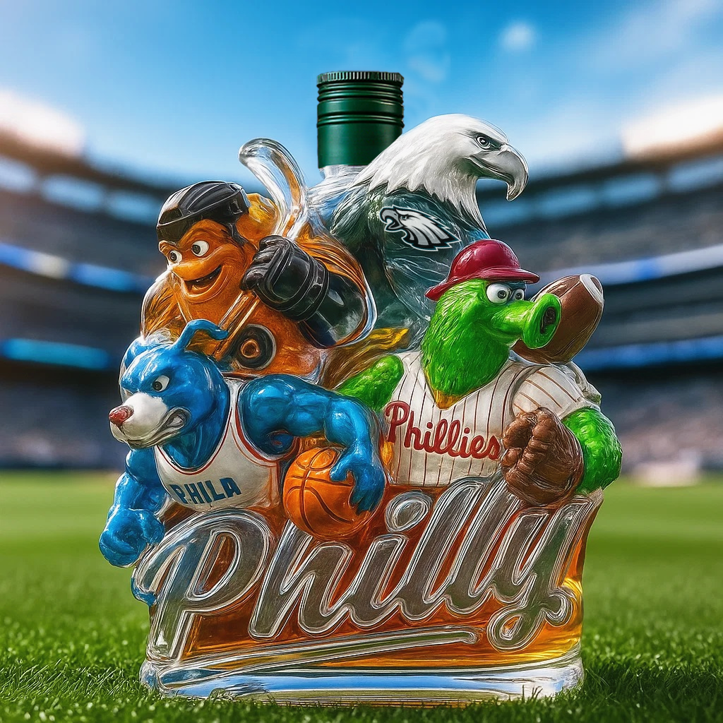 Philadelphia Sports Team Honor Whiskey Bottle
