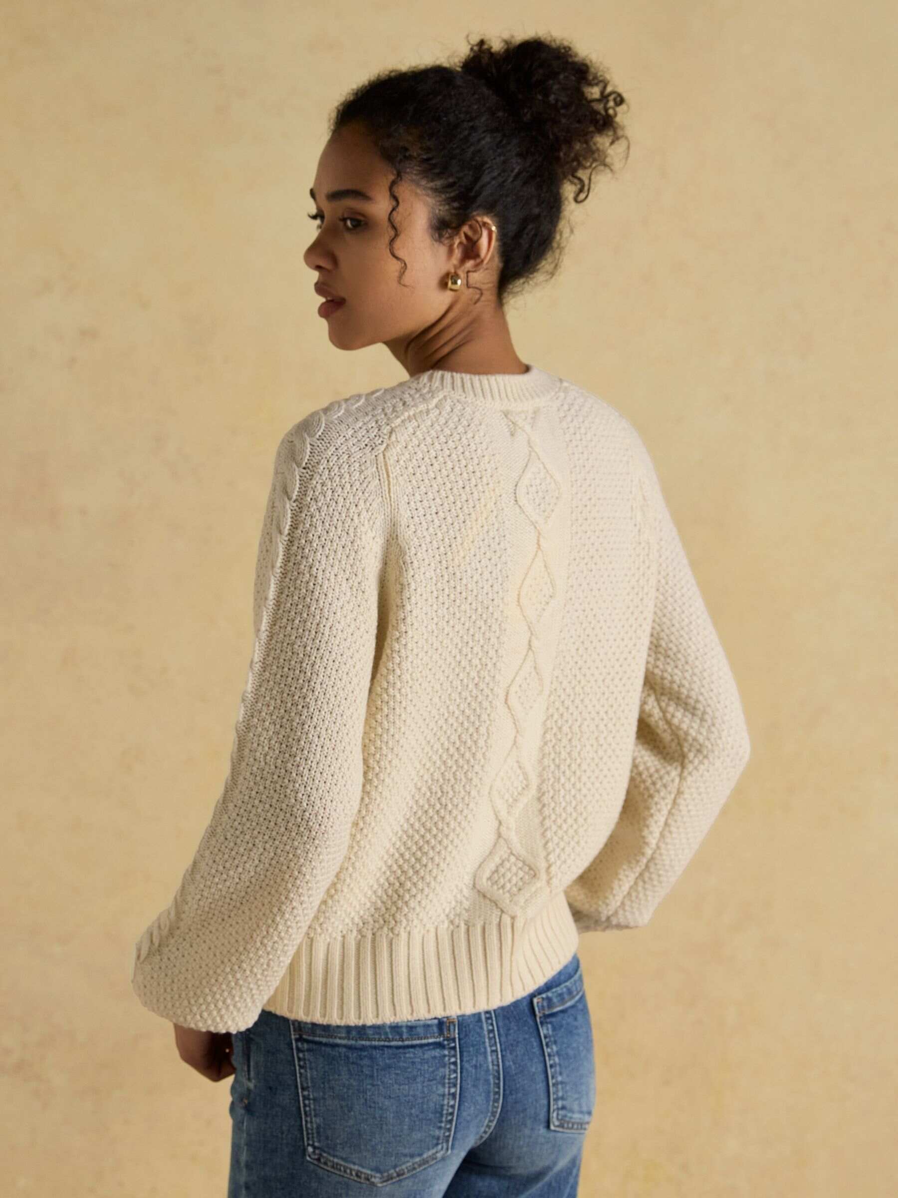 Rafferty Cream Cable Knit Cardigan