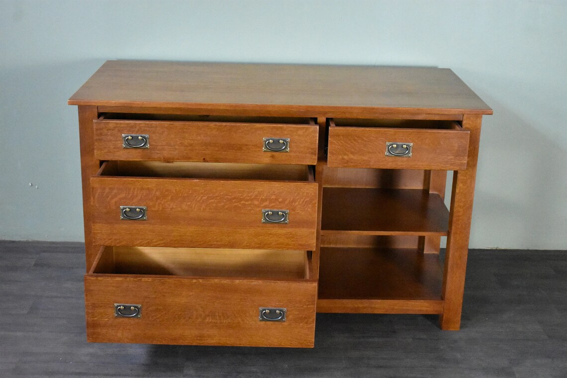 Mission 4 Drawer Oak Kitchen Island 60'' - Michael's Cherry