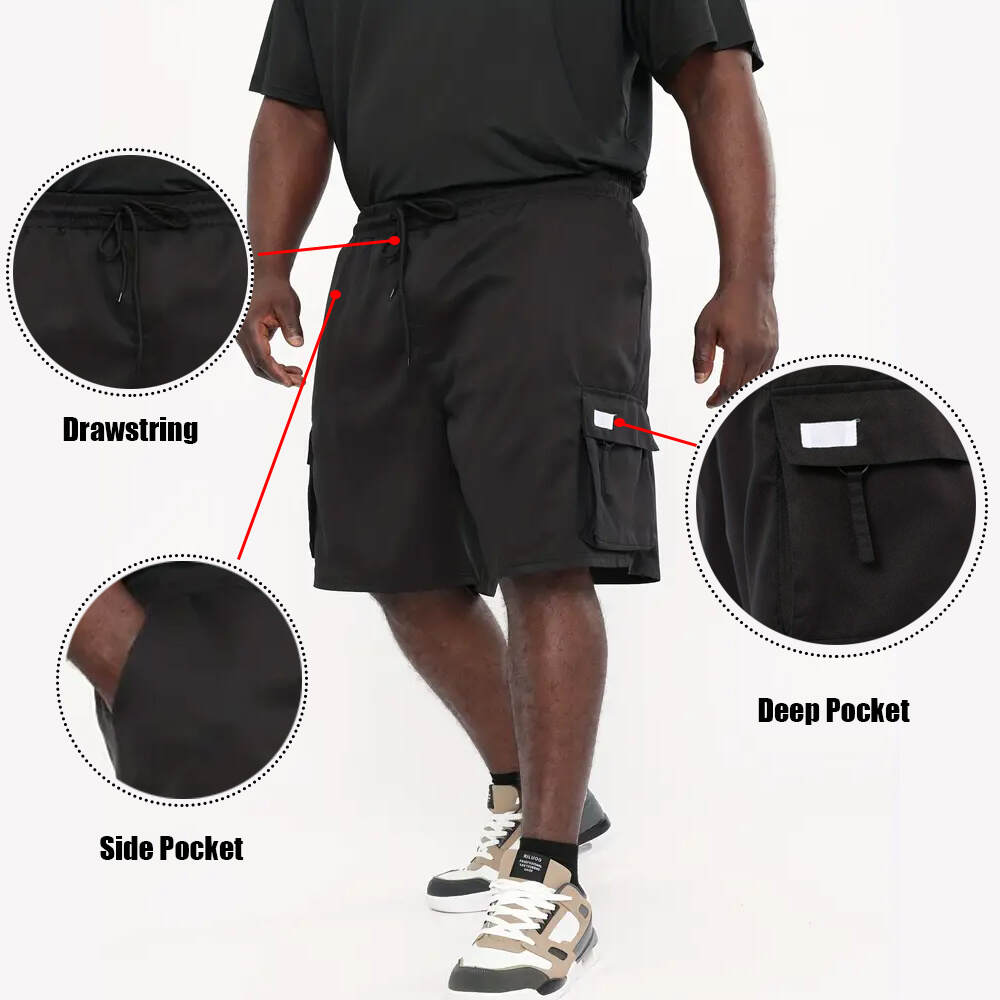 🔥Men's 8-Pack Plus Size Solid Flap Pocket Cargo Shorts