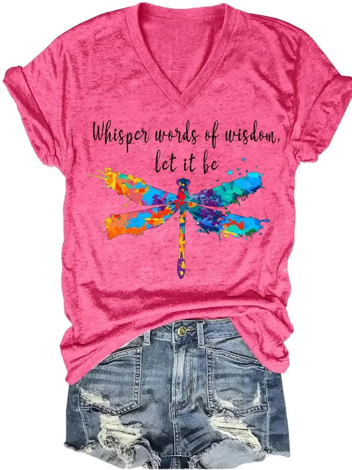 Whisper Words Of Wisdom Let It Be Art Casual T-shirt