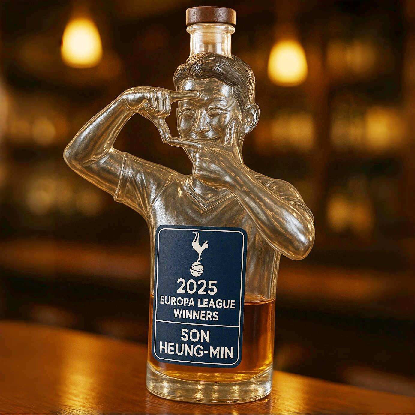 Son Heung-min 2025 UEL Champion Whiskey Bottle