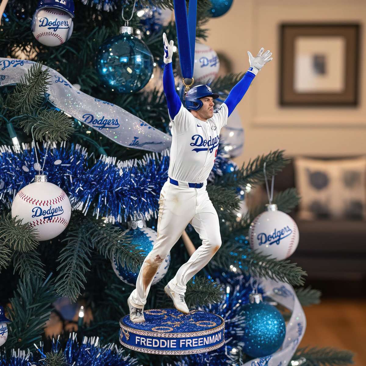 Freddie Freeman LA Dodgers Celebration Ornament