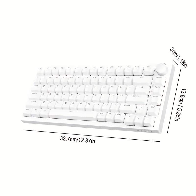 Wired Mechanical Gaming Keyboard | 75% Compact Design, Hot Swappable, PBT Keycaps, Ice Blue Backlit, Ergonomic Layout, Durable Metallic Finish | Efficient Typing for PC/Win/Mac