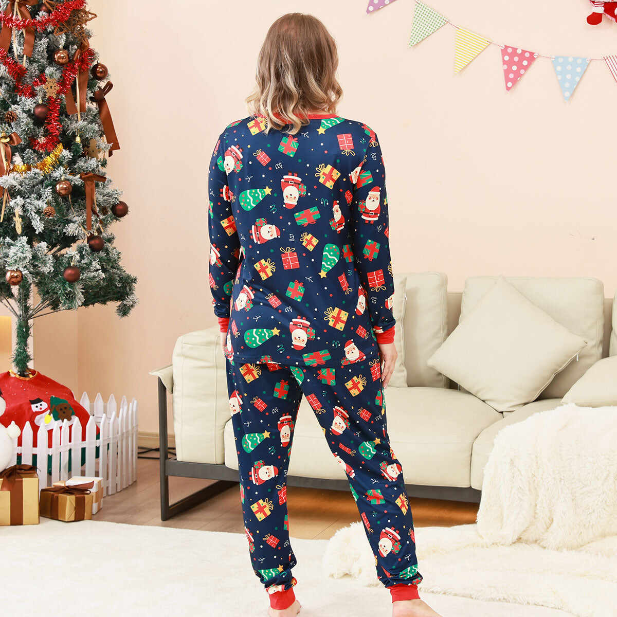 Family Parent-Child Christmas Santa Gifts Pajamas Set