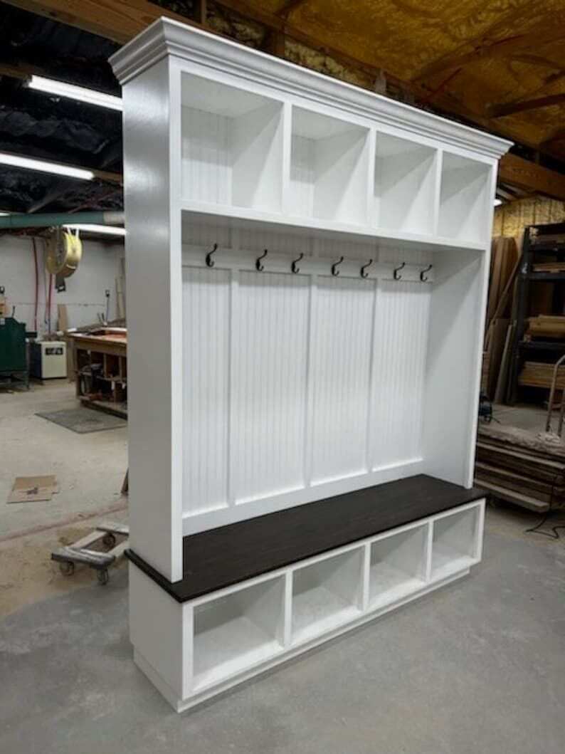 HOUSTON 4 section hall tree with bench and coat rack