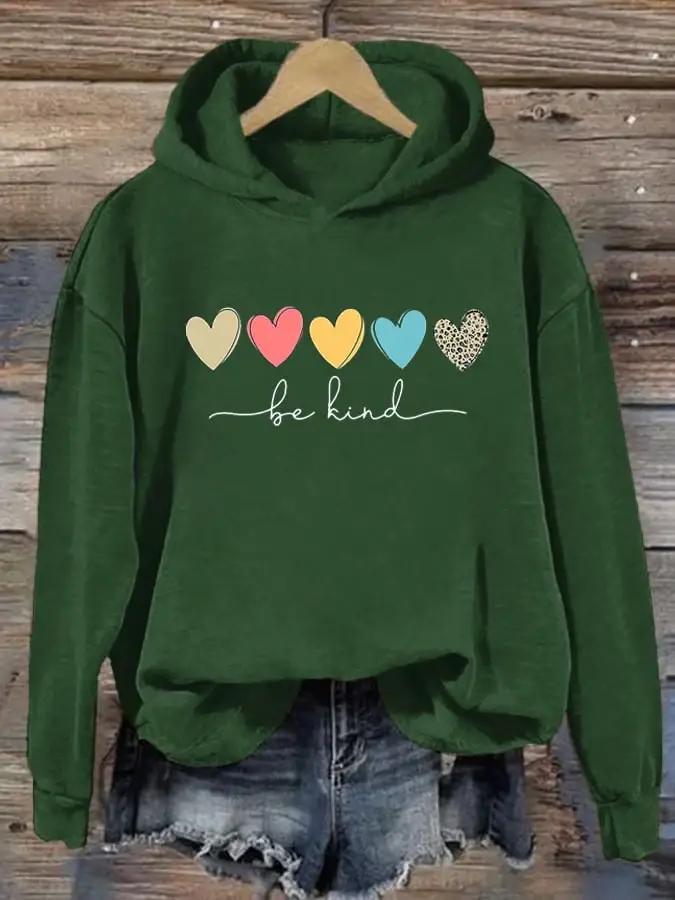 Women'S Be Kind And Cute Graphic Blessed  Print Hoodie