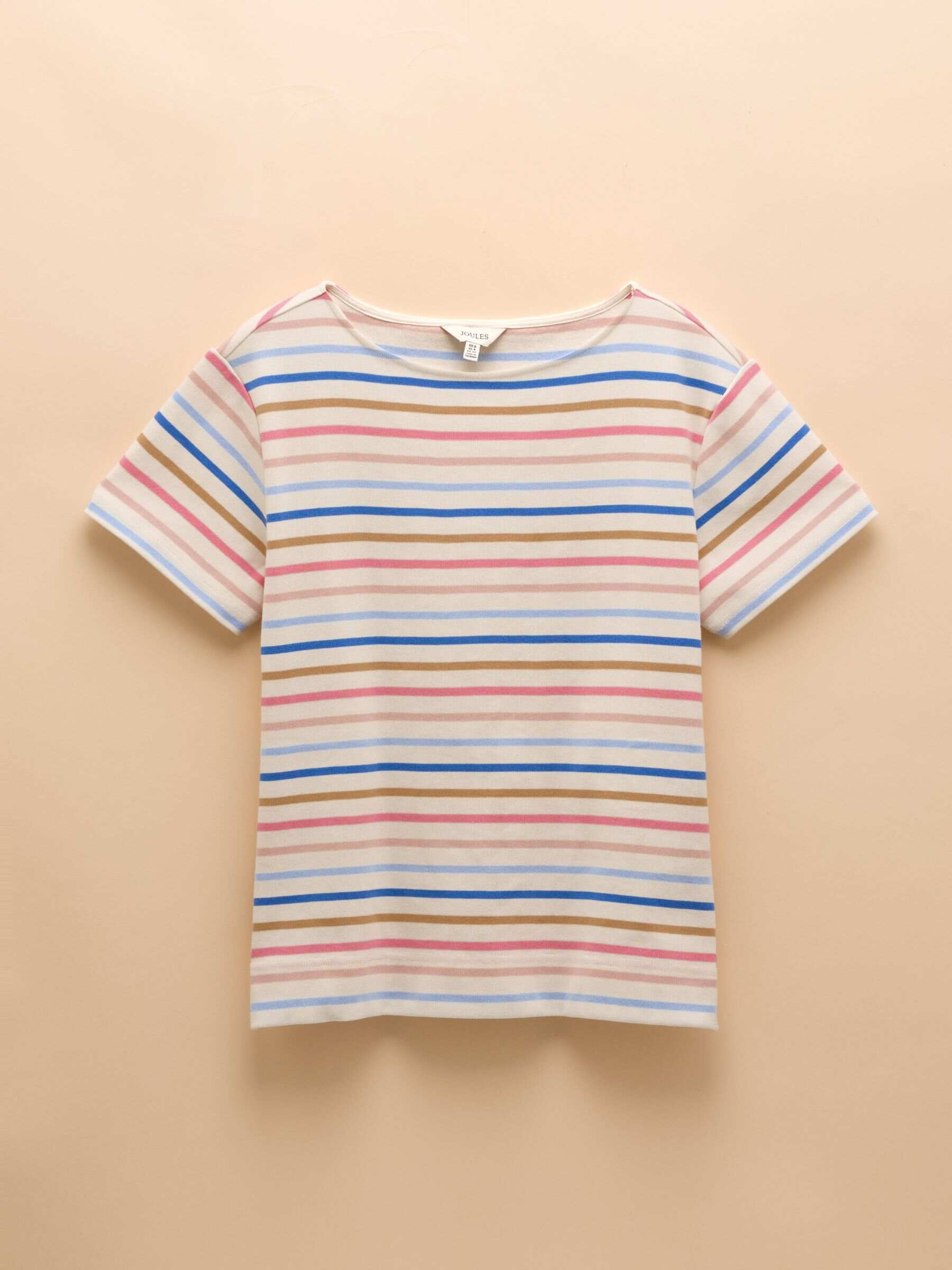 Harbour Cream/Navy Short Sleeve Boat Neck Breton Top