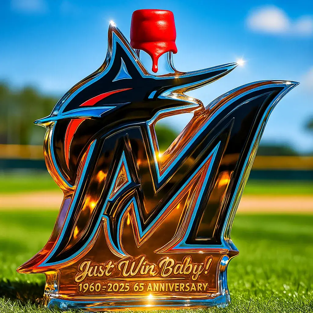 Miami Marlins 65 Anniversary Whisky Bottle