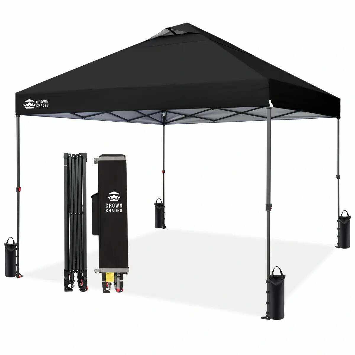 10x10 Pop Up Canopy - Patented Center Lock One Push Instant Outdoor Canopy Beach Tent with STO-N-Go Bag 8 Stakes & 4 Sand Bags