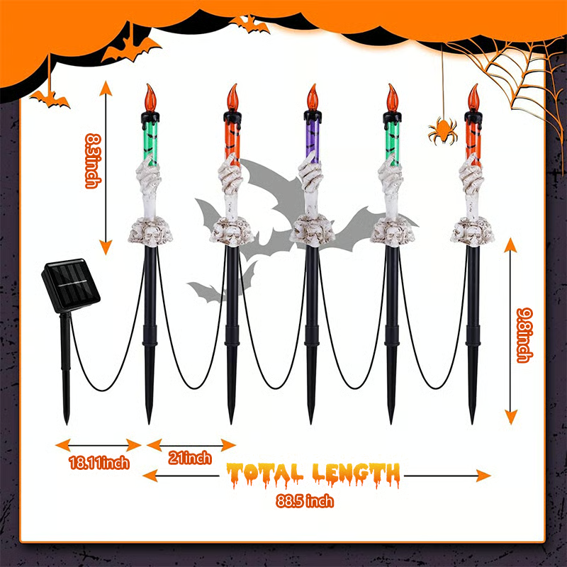 💀Solar Powered Skull Candle Light