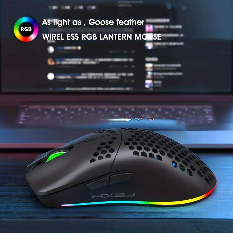 RGB Wireless Gaming Mouse,Ultra-Lightweight Honeycomb Shell Mice With 2.4G Wireless Rechargeable,RGB Spectrum Backlit,7 Buttons,3200DPI,Ergonomic Long Battery Life For PC,PS4 Gamers