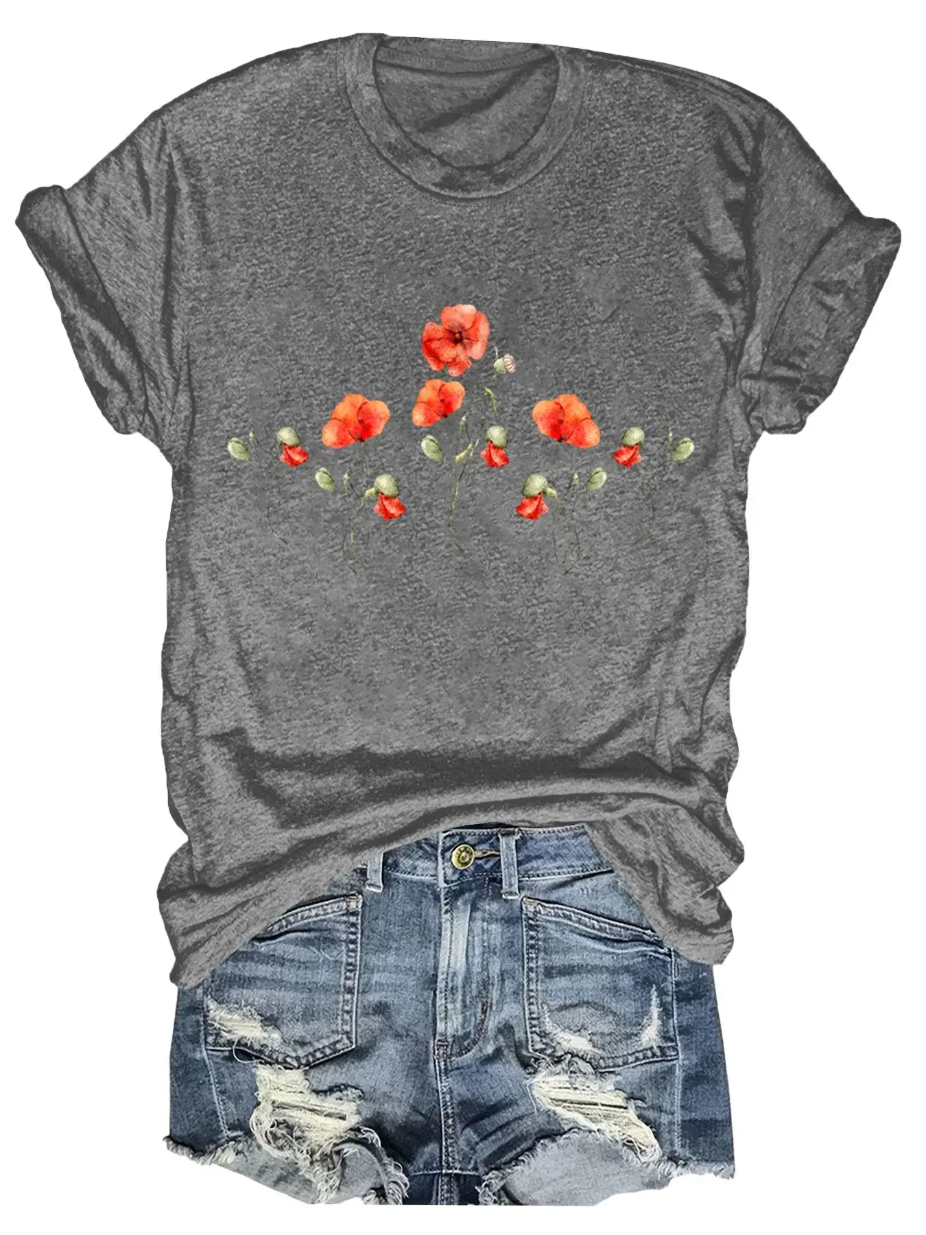Poppy Flower Art Print T-shirt
