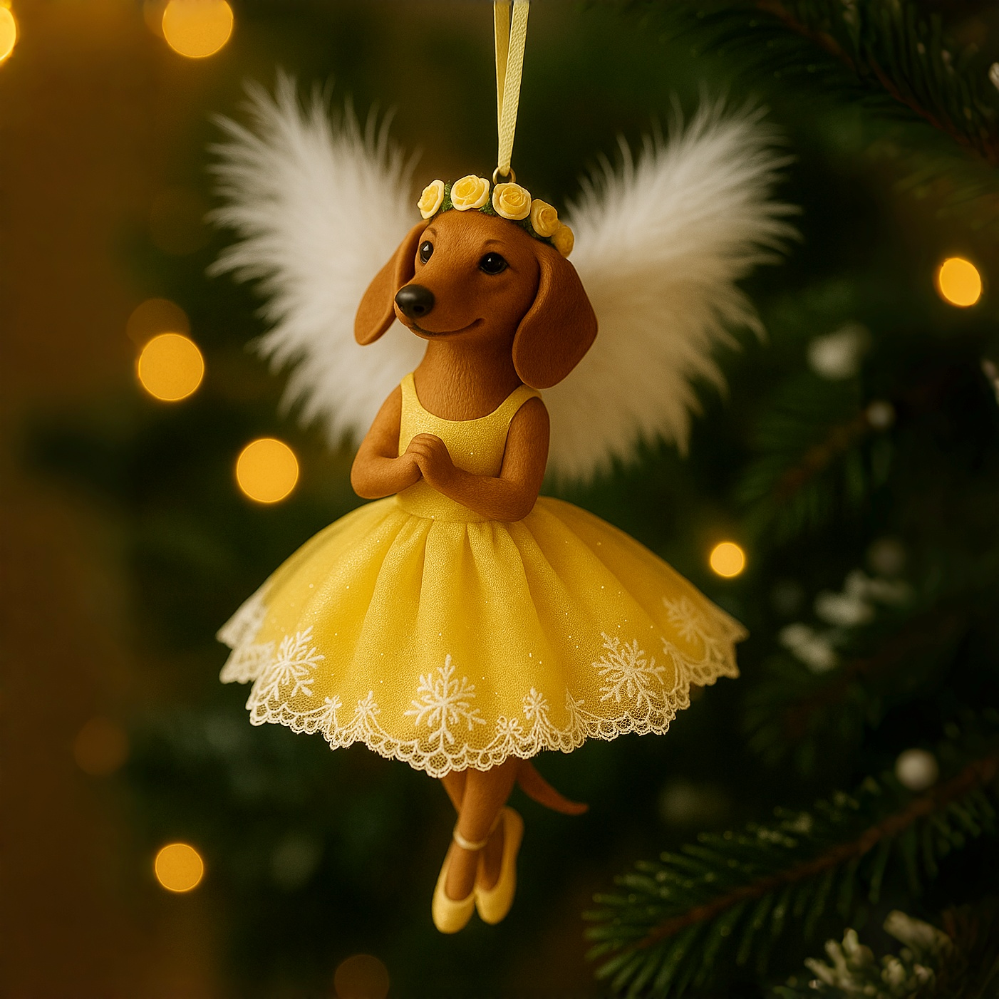 Dachshund Ballet Angel Ornament Collection